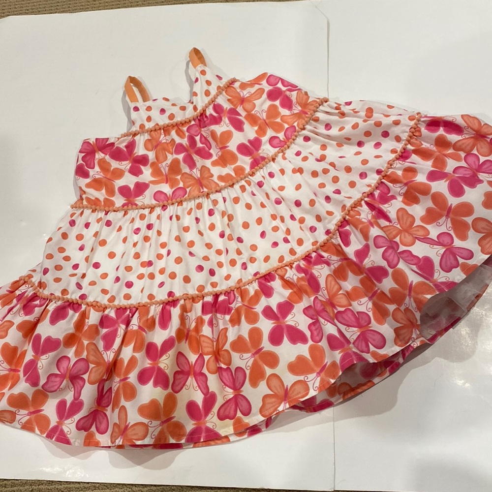 LITTLE ME COTTON KIDS SUN DRESS WITH PETTICOAT AND 3 TIERS